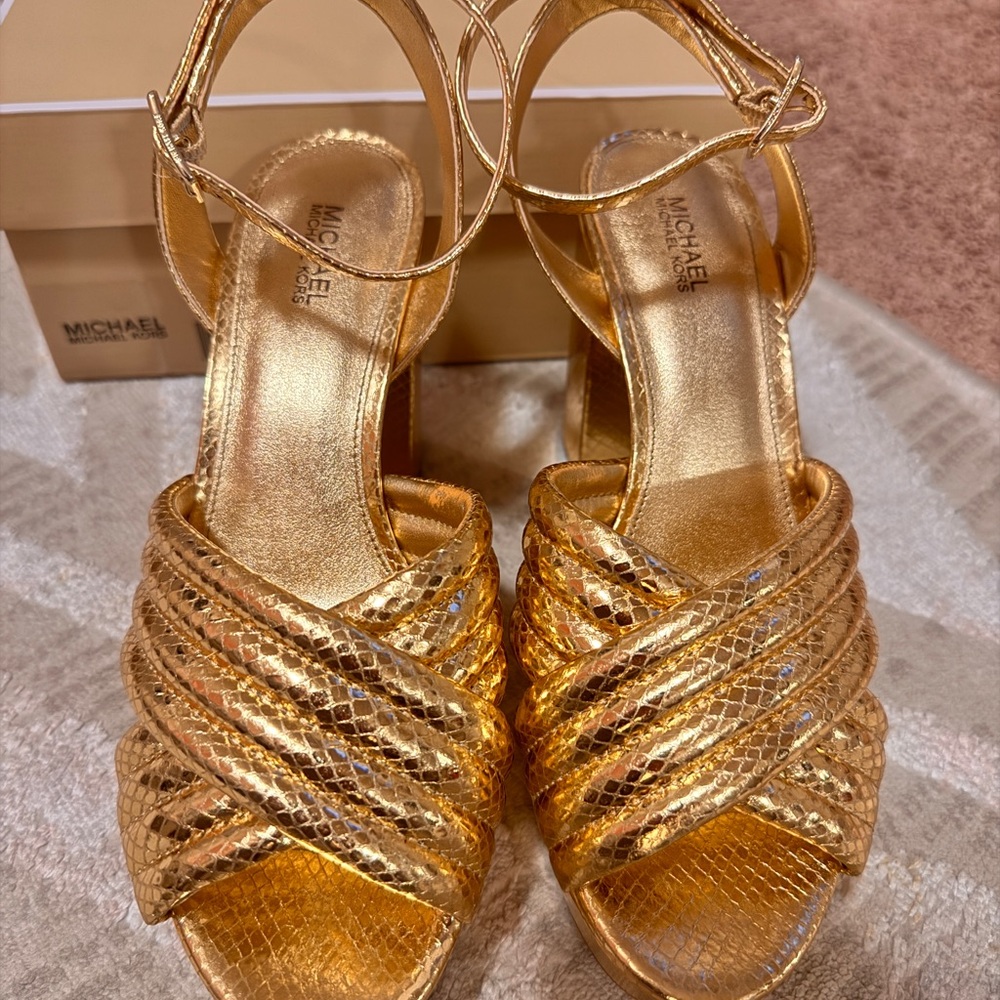 Michael Kors Shimmering Gold Heels
